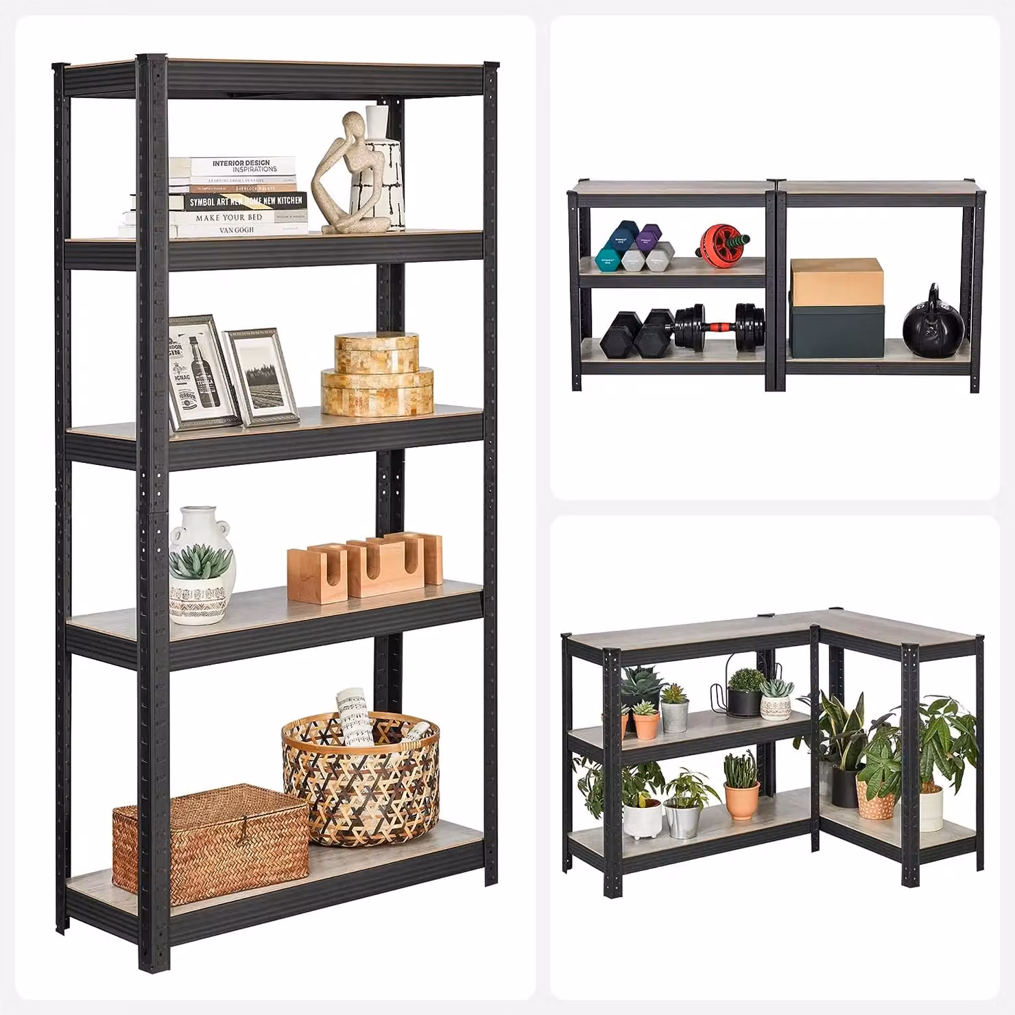 SONGMICS Industrial Storage Shelving Unit with Adjustable Shelves in Beige – 3