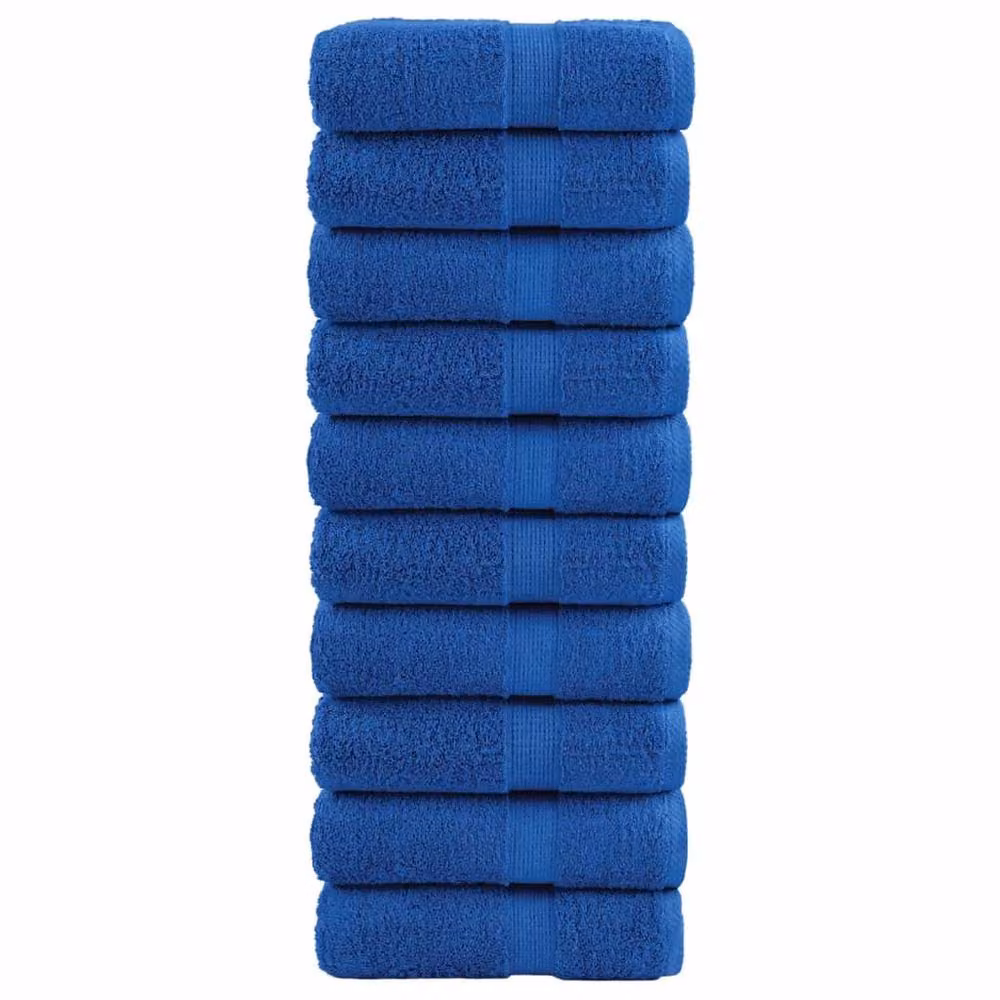 Berkfield Home SOLUND Premium Cotton Terry Guest Towels, Blue, 10 Pack, W: 30 cm x H: 50 cm, 600gsm – 2