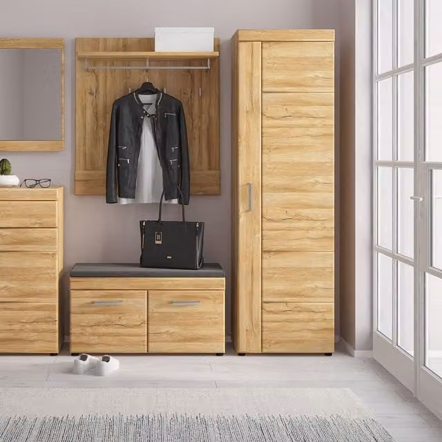 Furniture To Go Cortina Tall Cupboard, Right Hand, Antique Brown Oak, H 195.0 x W 52.9 x D 37.4 cm – 1