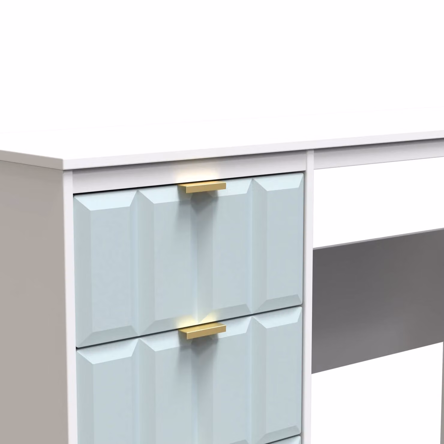 Ready Assembled 2 U Seattle 3 Drawer Writing Desk in Duck Egg Blue – 2