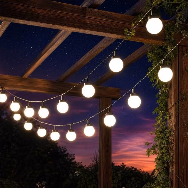 Gainsborough 30 LED Multicolour Solar and Mains Festoon Lights with Remote Control and Shatterproof Plastic Design