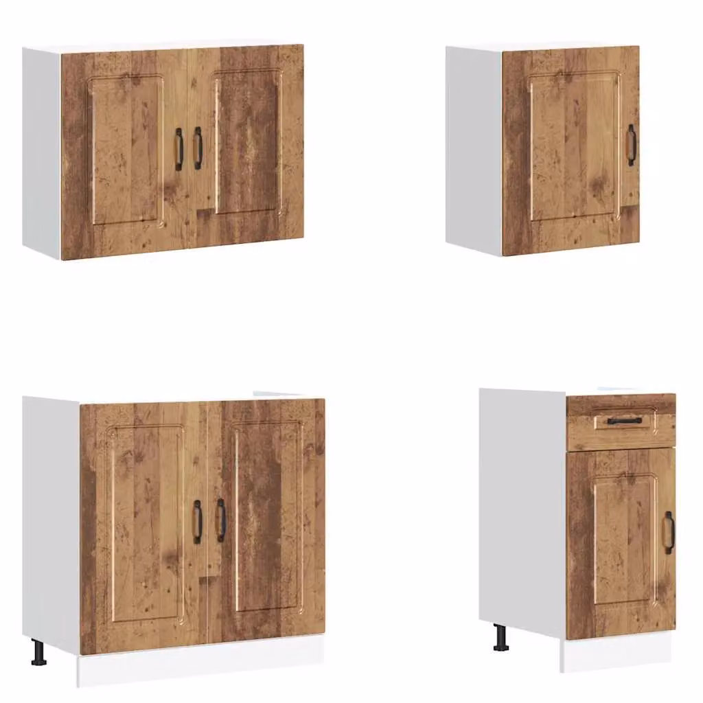 Berkfield Home Kalmar 7 Piece Kitchen Cabinet Set in Brown Old Wood Engineered Wood – 2