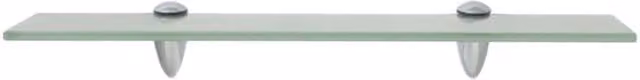Berkfield Home Transparent Glass Floating Shelf, W: 50 cm, D: 20 cm, Thickness: 8 mm