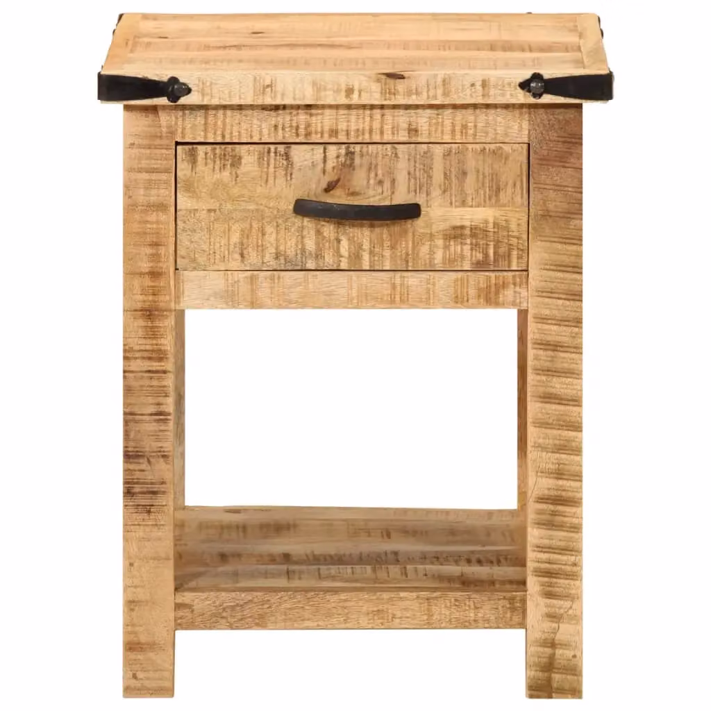 Berkfield Home Solid Mango Wood Bedside Cabinet in Brown, W/D/H: 40 x 40 x 50 cm – 2