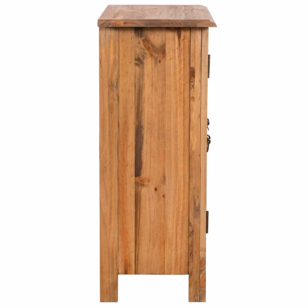 Berkfield Home Solid Pinewood Bathroom Side Cabinet in Brown, W/D/H: 59 x 32 x 80 cm – 2