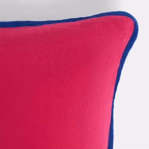 OHS Matte Velvet Piped Edge Cushion Covers Set of 2, Pink and Blue, W/D/H: 45 x 45 x 45 cm – 4