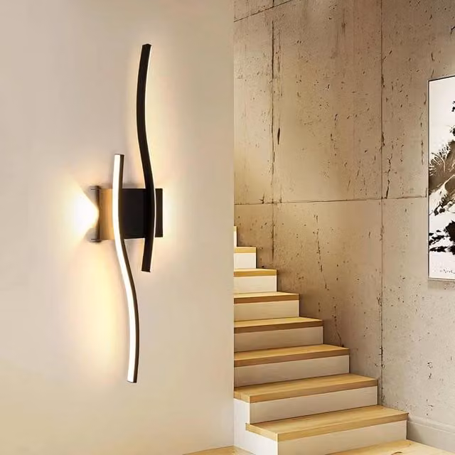 PAWNORA Modern LED Up and Down Wall Lamp in Black with Warm White Light – 1