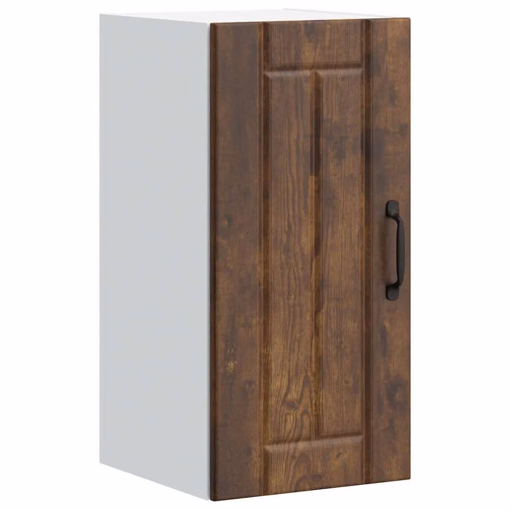 Berkfield Home Lucca Kitchen Wall Cabinet in Smoked Oak Brown with Glass Doors – 2