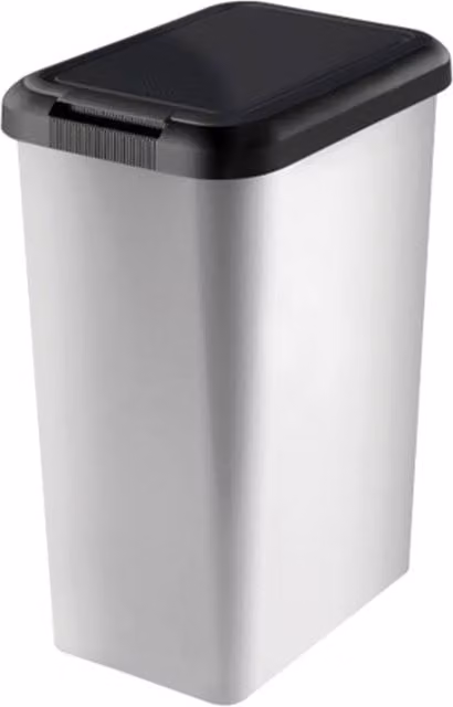 Tontarelli Moda Rectangular Swing Bin in Silver