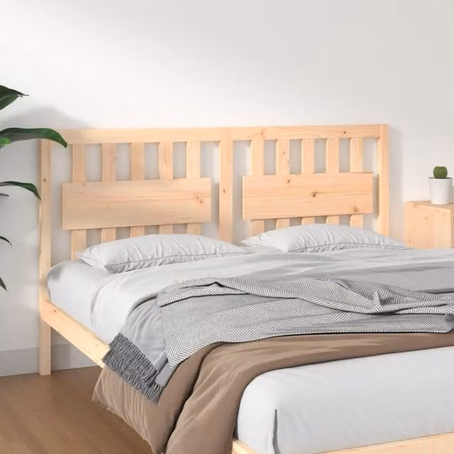 Berkfield Home Rustic Solid Wood Pine Bed Headboard, Brown, W: 165.5 cm, D: 4 cm, H: 100 cm