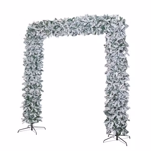 Samuel Alexander 2.30m Snow Flocked Christmas Tree with 2000 Tips, White and Green – 2