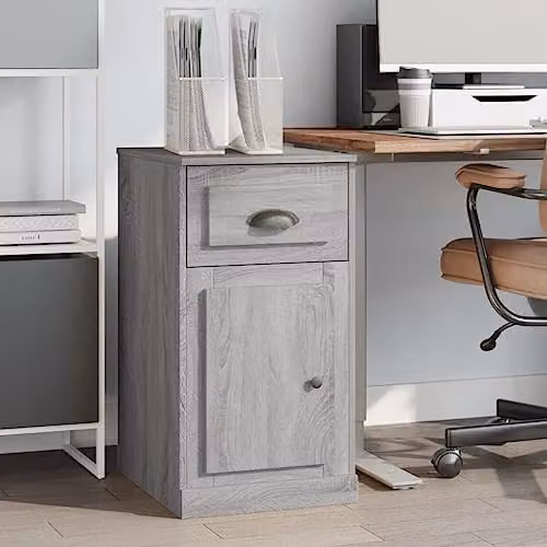 vidaXL Side Cabinet with Drawer in Grey Sonoma, W/D/H: 40 x 50 x 75 cm – 2