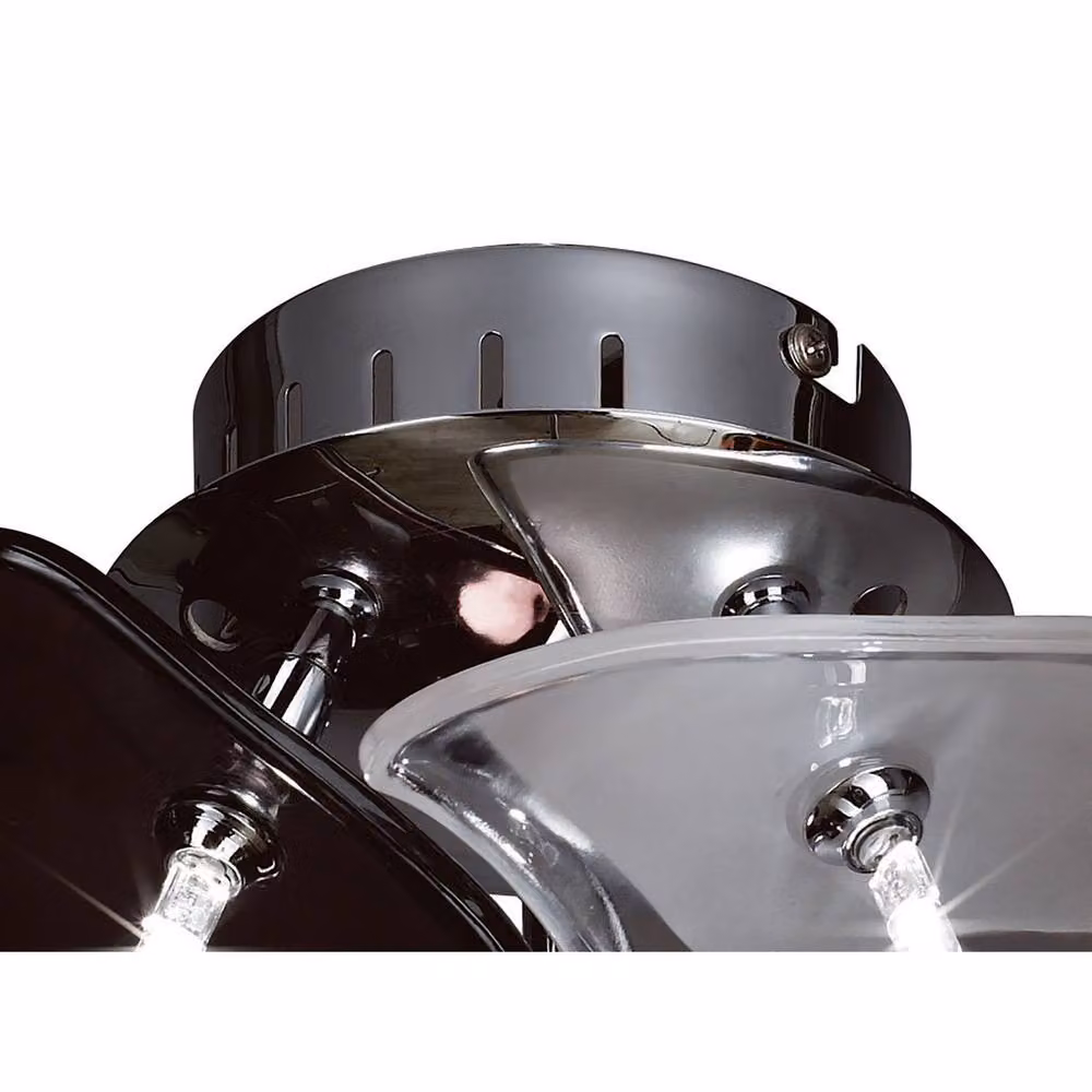 Netlighting Otto 3-Light Ceiling and Wall Lamp in Chrome and Black with Transparent Glass – 3