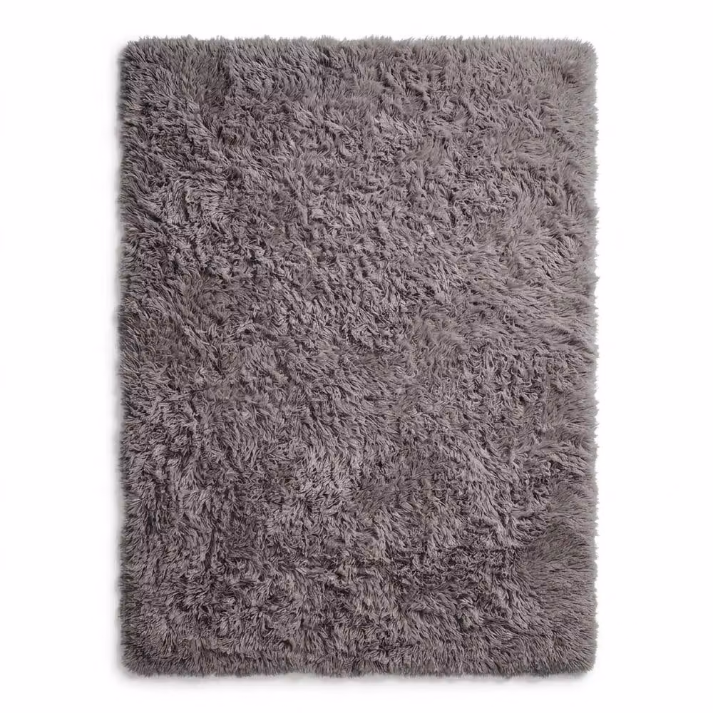 Snug City Grey Shaggy Fluffy Modern Plush Rectangular Floor Rug, W: 120 cm, L: 170 cm – 4