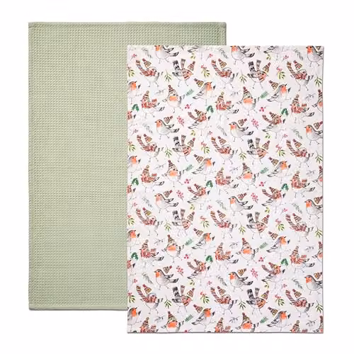 Mikasa TipperleyHill White Cotton Tea Towels, Set of 2