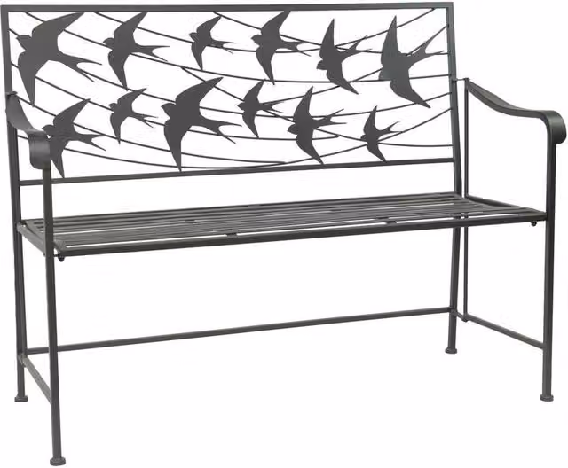 Ascalon Design Ltd Swallow Back Bench in Black, W115 x D43 x H82 cm – 1