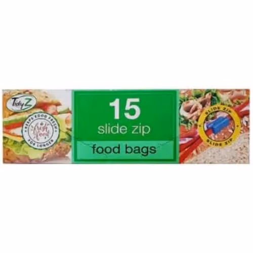 Tidyz Clear Slide Zip Food Prep and Storage Bags, Pack of 15 – 2