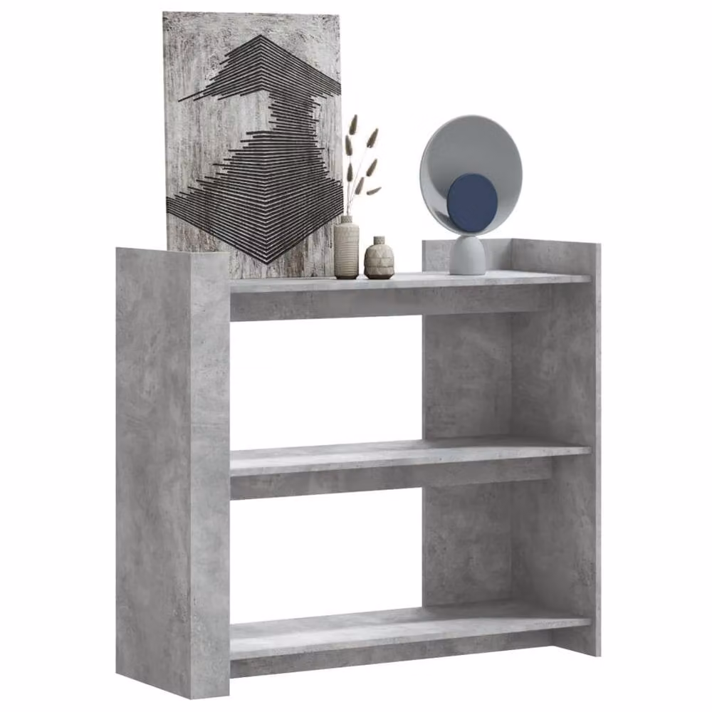Berkfield Home Console Table in Concrete Grey, W/D/H: 100 x 35 x 90 cm – 2