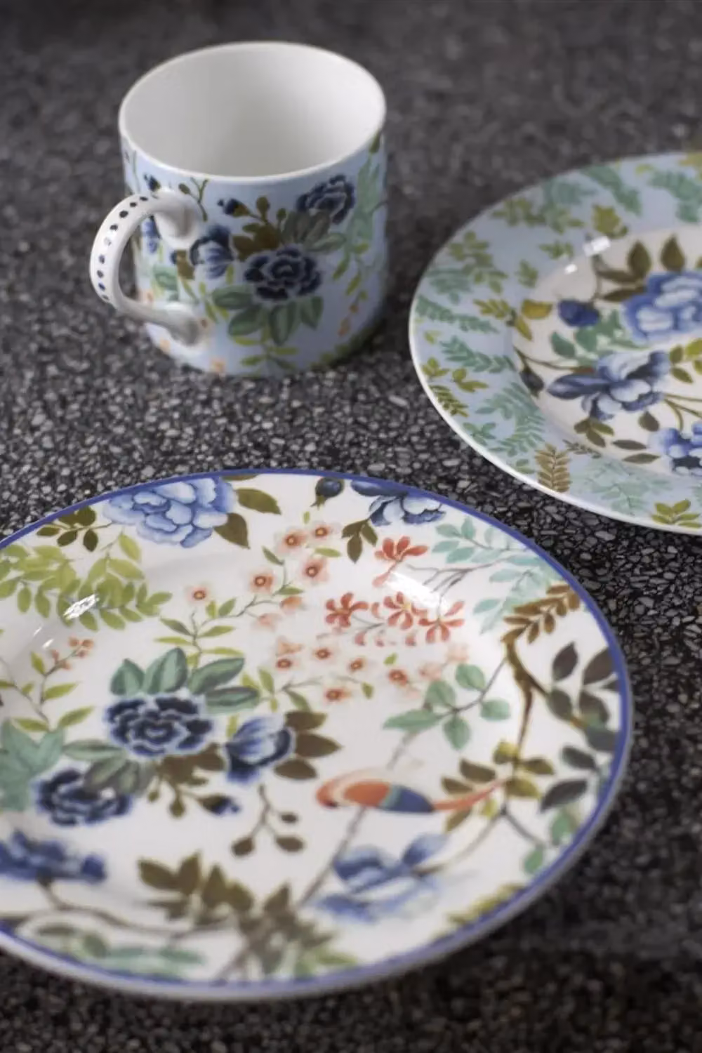 Designers Guild Multicolour Floral Porcelain De Chine Side Plate Set of 4, Diameter: 20 cm – 2