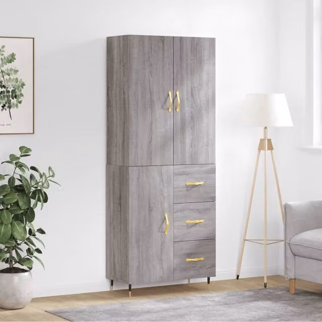 Berkfield Home Grey Sonoma Modern Highboard W/D/H: 69.5 x 34 x 180 cm – 1