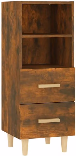 Berkfield Home Smoked Oak Sideboard in Brown, W/D/H: 34.5 x 34 x 90 cm