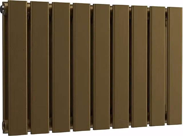 Lux Heat Double Flat Horizontal Steel Radiator in Gold or Bronze, W: 630 mm x H: 400 mm