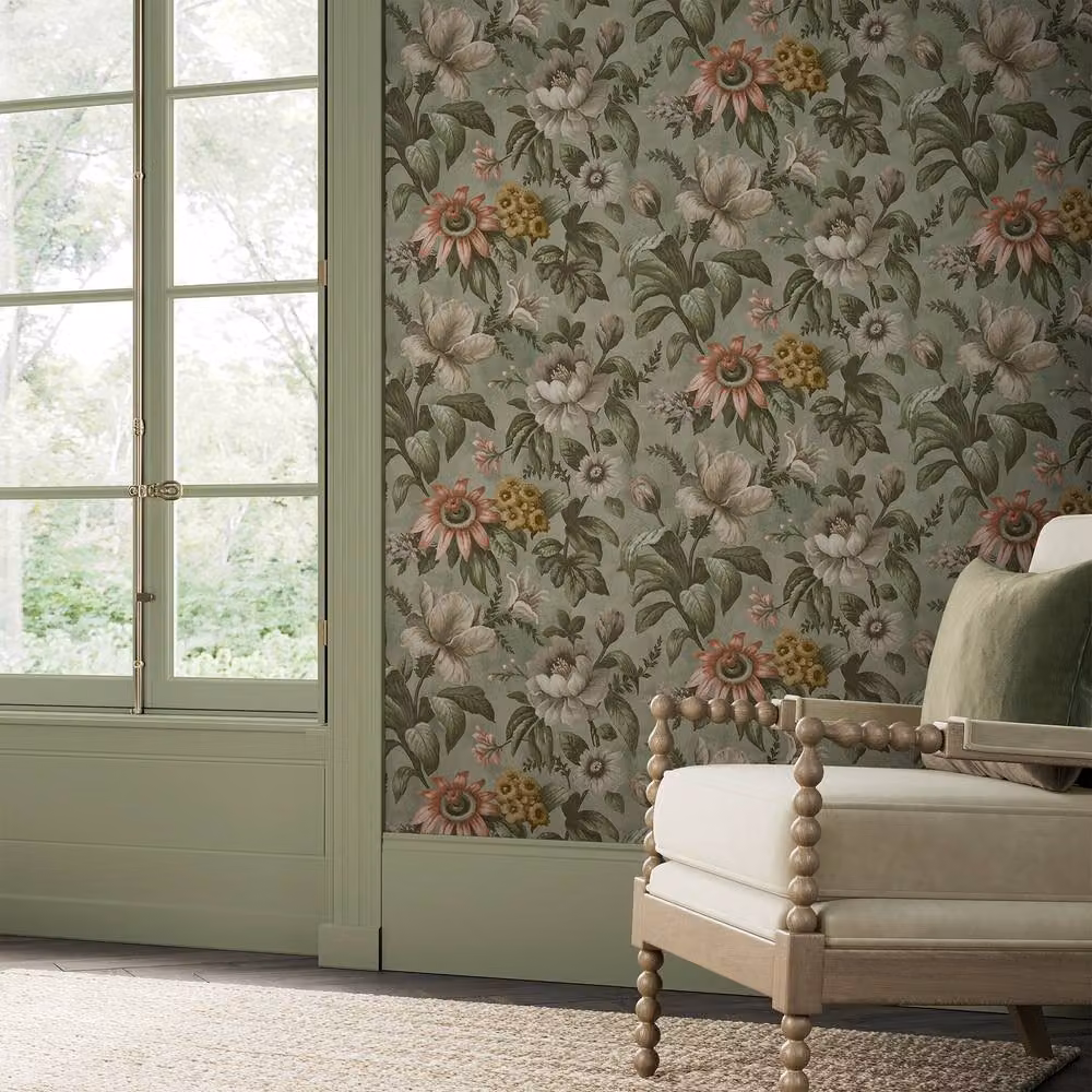 Superfresco Easy Gardenia Sage Green Floral Botanical Wallpaper, Width: 52 cm – 2
