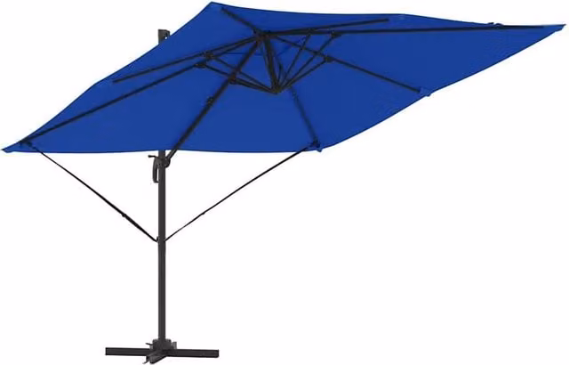 Berkfield Home Roma Cantilever Parasol in Azure Blue, Aluminium, W/D/H: 286 x 285 x 265 cm – 1