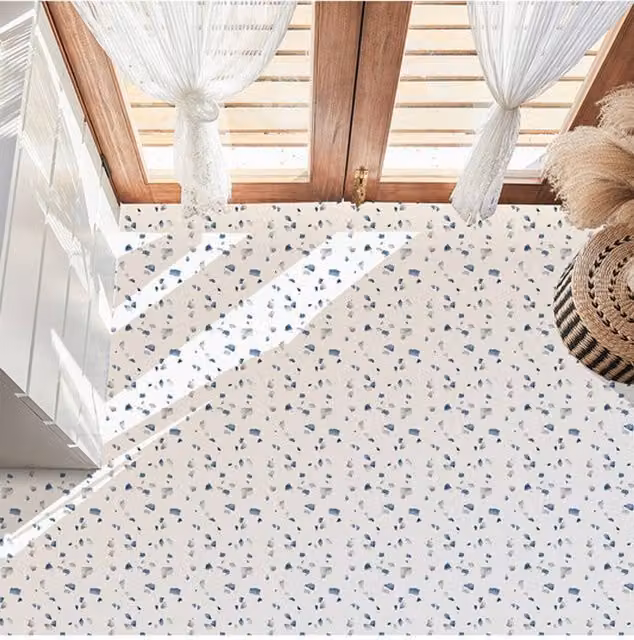 Living and Home 10-Piece Self-Adhesive Terrazzo Effect Flooring Tiles in White