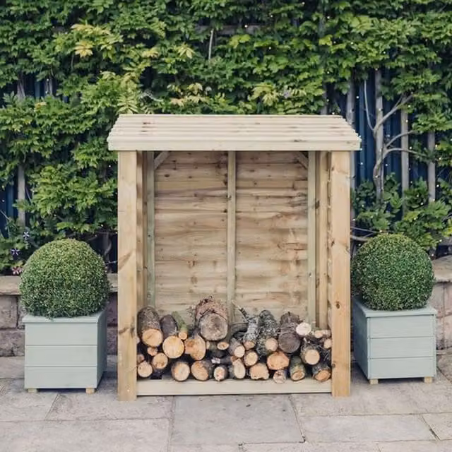 Churnet Valley Garden Furniture Ltd Heavy Duty Wood Log Store in Brown, W: 150 cm, D: 60 cm, H: 120 cm