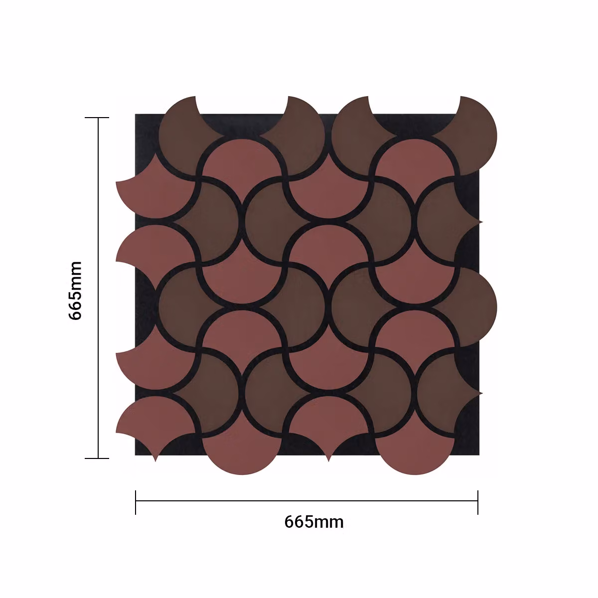 ENER-J Wave Arc Design Acoustic Soundproof Wall Panels, Dark Brown, Pack of 4 – 4