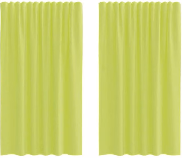 Berkfield Home Apple Green Voile Curtains with Rod Pockets, 2 Pack