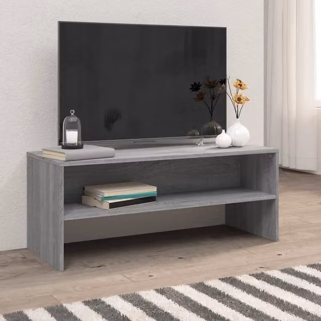 Berkfield Home Grey Sonoma TV Cabinet in Engineered Wood W/D/H: 100 x 40 x 40 cm