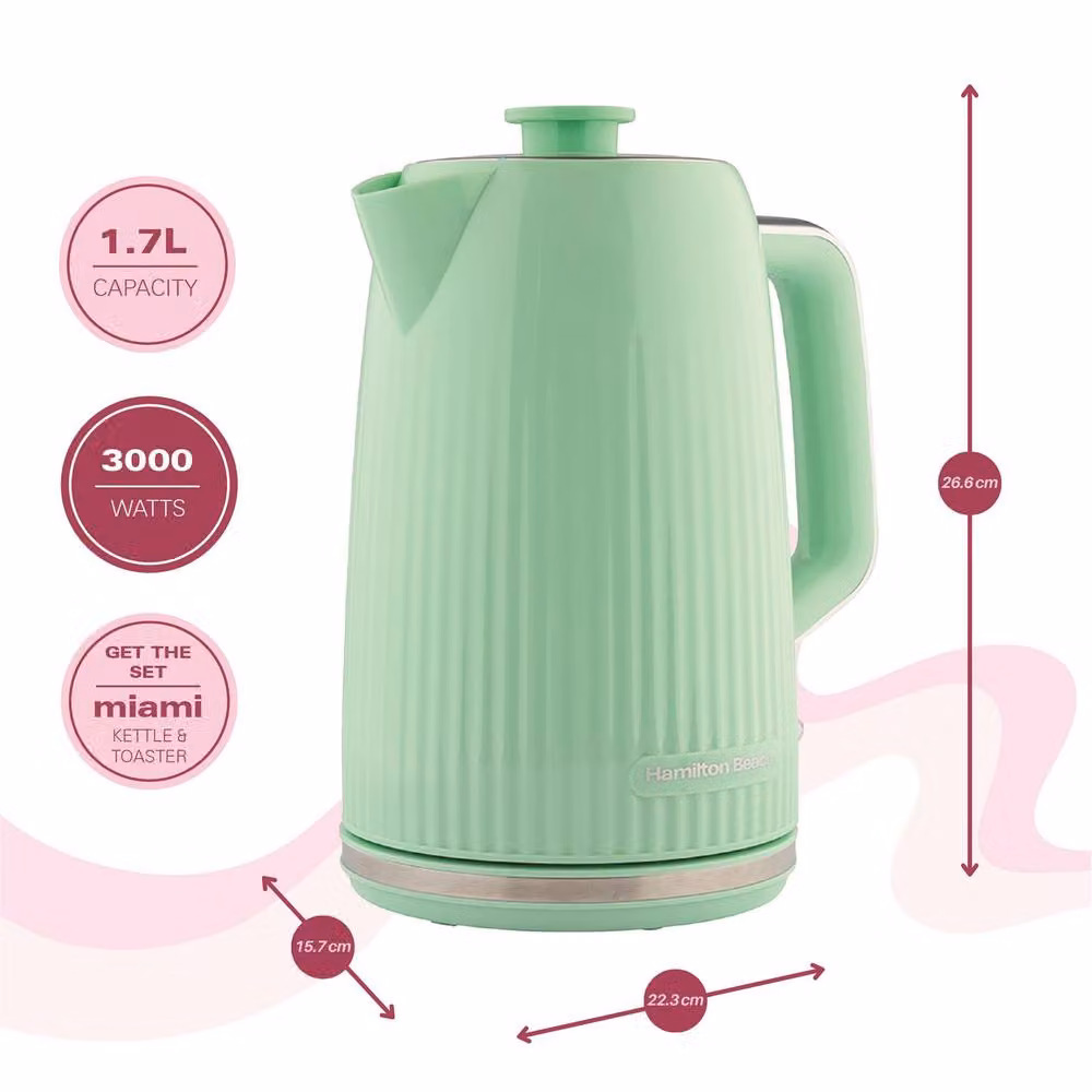 Hamilton Beach Miami Kettle, Toaster and Microwave Set in Mojito Mint – 3