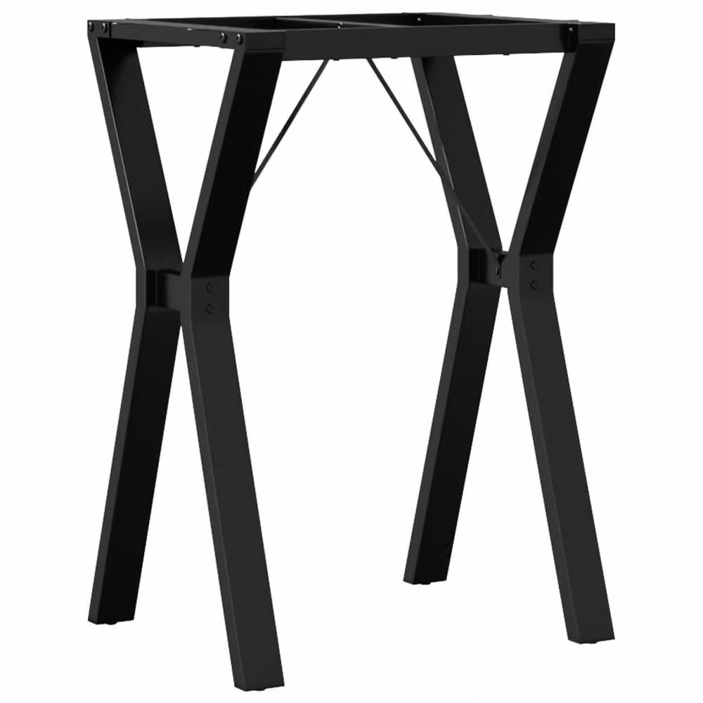 Berkfield Home Durable Y-Frame Dining Table Legs in Black Cast Iron, W/D/H: 50 x 40 x 73 cm – 3