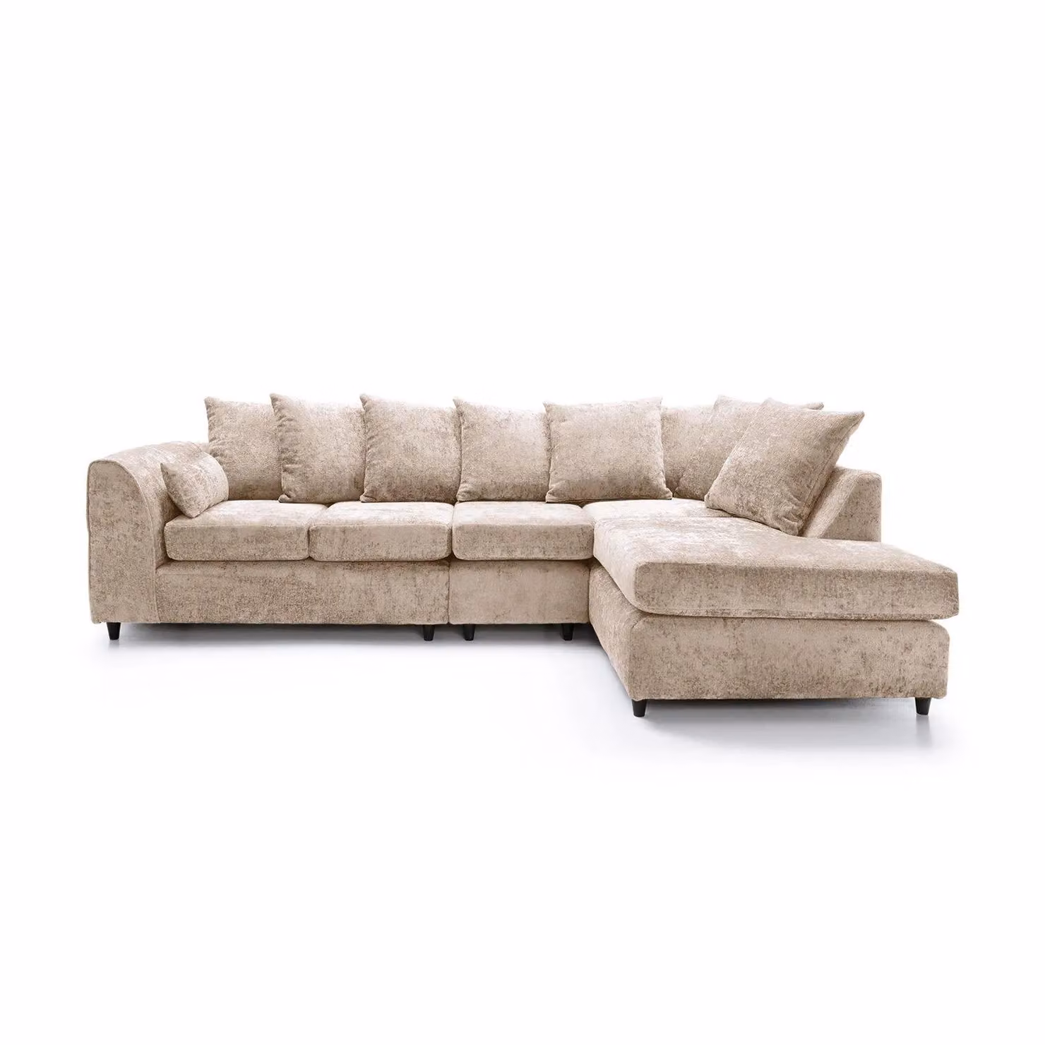 Abakus Direct Harriet Large Right Facing Corner Sofa in Cream Crushed Chenille – 2