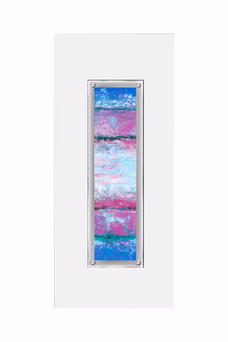 Orsina Abstract Blue 1 Framed Wall Art in White and Multicolour – 2