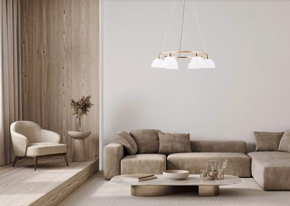 Netlighting Montiela Multi Arm Pendant Ceiling Light in Gold/Brass with 6x LED Warm White 3000K – 2