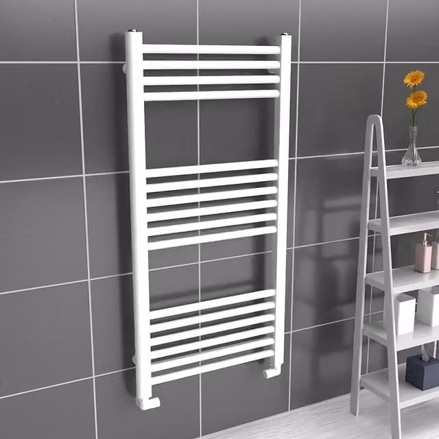 Lux Heat White Ladder Towel Radiator, W: 50 cm, H: 100 cm