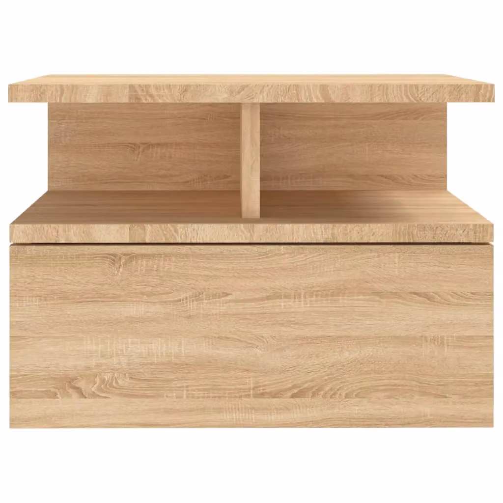 Berkfield Home Floating Nightstands, 2 Piece Sonoma Oak Set in Brown, W/D/H: 40 x 31 x 27 cm – 3