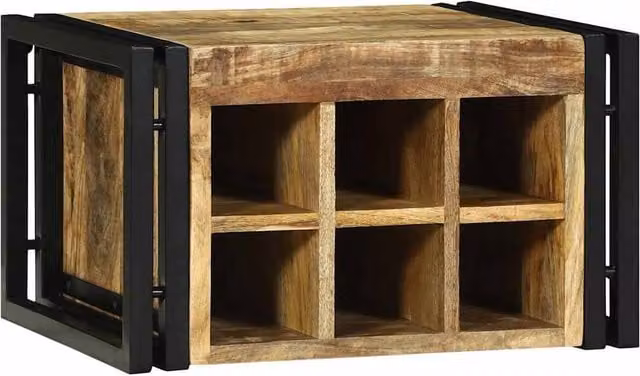 Berkfield Home Rustic Mango Wood Wine Rack, Brown, W: 46 cm, D: 35 cm, H: 27.5 cm – 1