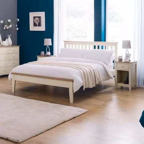 Julian Bowen Salerno Shaker Single Bed in Ivory and Oak