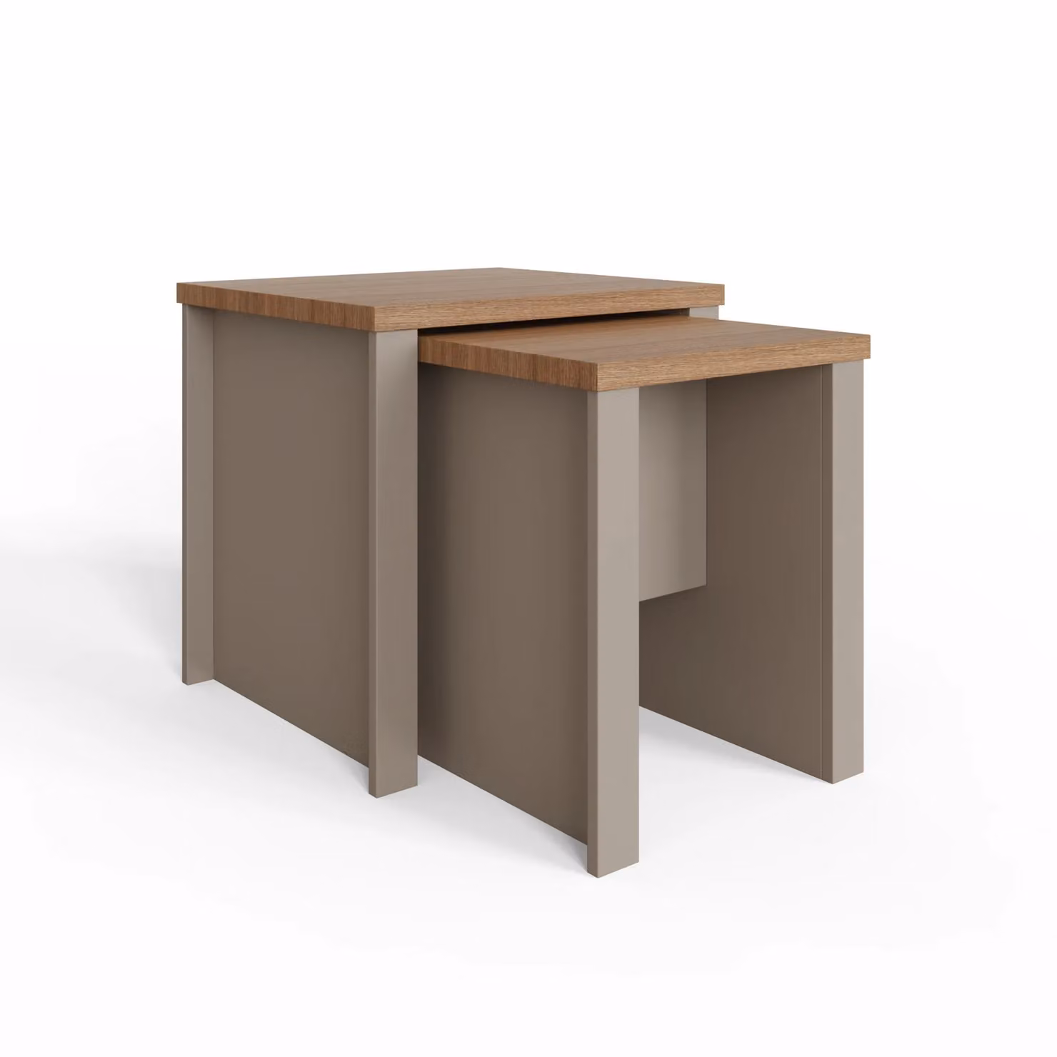 GFW Lancaster Nest of Tables in Grey and Oak – 3