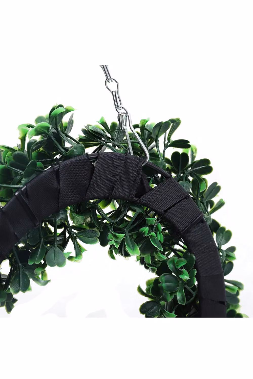 Living and Home Heart Shaped Artificial Boxwood Green Leaves Hanging Wreath – 3