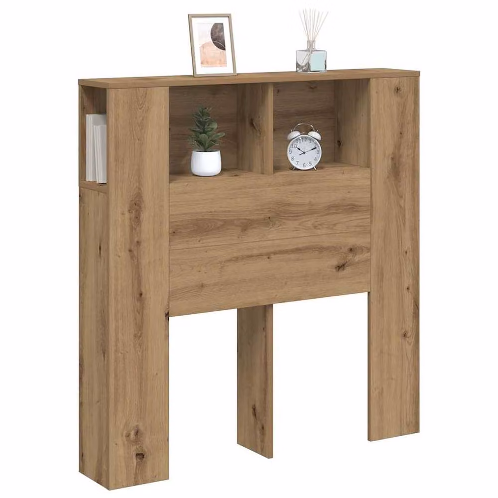 Berkfield Home Artisan Oak Headboard Cabinet in Brown, W/D/H: 100 x 19 x 104.5 cm – 3