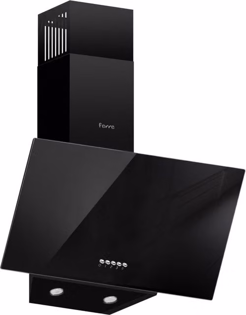 Ferre Black Flat Screen Wall Mounted Cooker Hood, Width: 50 cm
