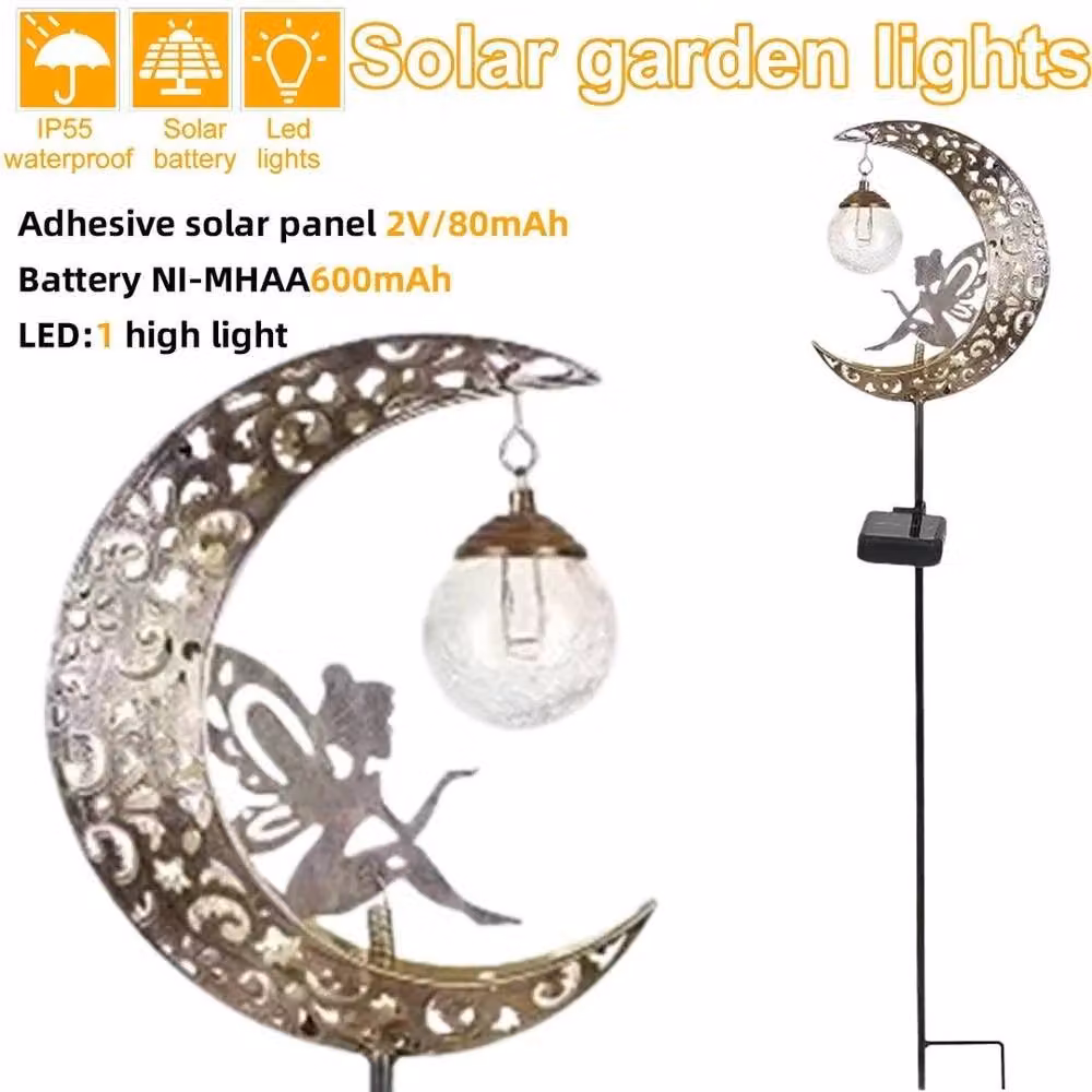 SPETLEK Solar LED Moon Light in Gold for Garden and Patio Decor – 2