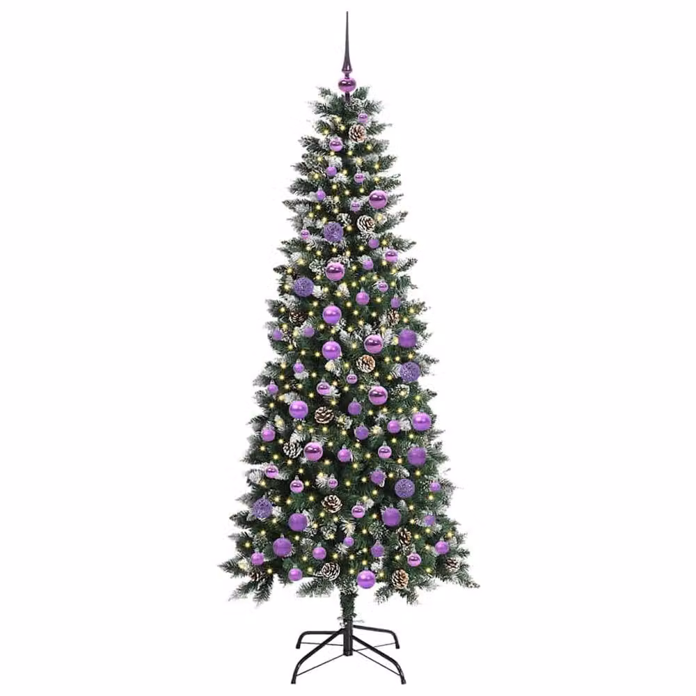 Berkfield Home Artificial Christmas Tree with 300 LEDs, Green, W/D/H: 76 x 76 x 180 cm – 2