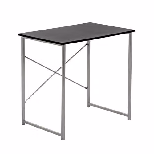 Harbour Housewares Industrial Wooden Computer Desk in Black, W: 80 cm, H: 74.5 cm, D: 45 cm