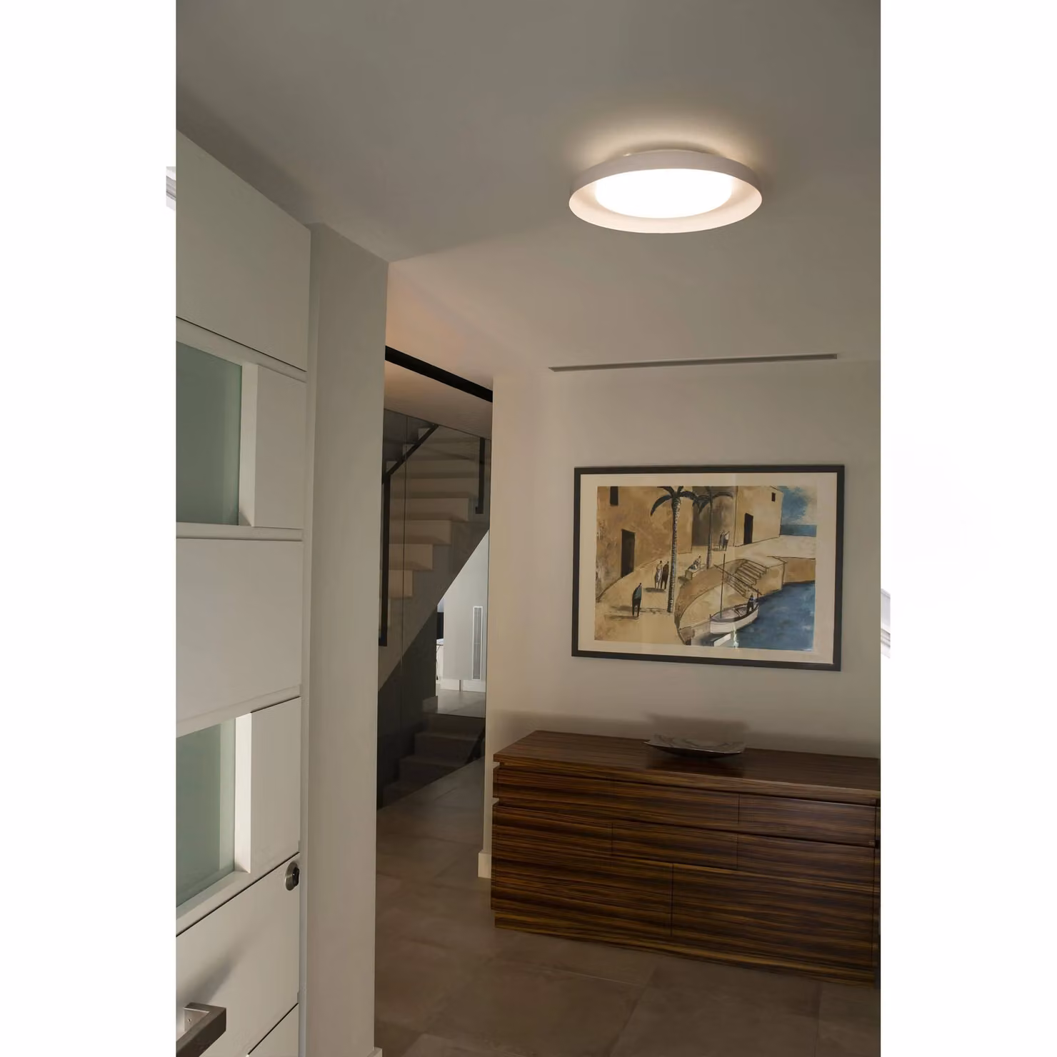 Netlighting Dolmen LED White Round Flush Ceiling Lamp, Diameter: 40 cm – 5